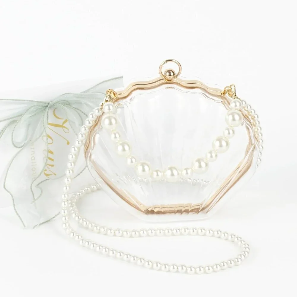 Women Seashell Clutch Acrylic Crossbody Evening Bag Top-Handle Gift